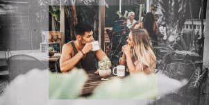 Young couple having lunch together