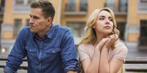 couple looking away from each other