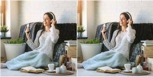 woman relaxing at home