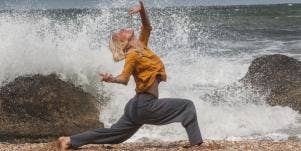 woman dancing with the waves