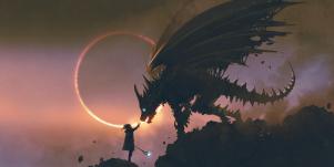 dragon with glowing eye