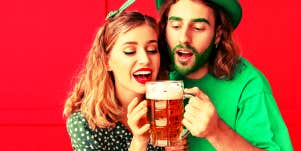 couple on a date for St. Patricks Day