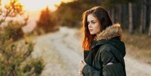woman walking outside