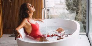 woman relaxing in a bath