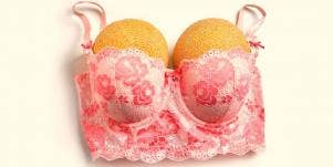 bra filled with grapefruits