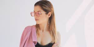 woman in pink