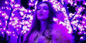 girl in purple neon lights