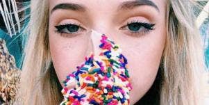 woman eating unhealthy food