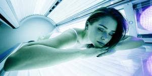 woman in tanning bed