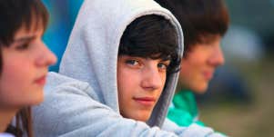 teenager wearing a hoodie