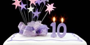 cake stars 10 ten candles years anniversary birthday