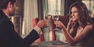 couple dating in a restaurant 