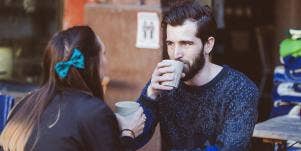 man and woman on date