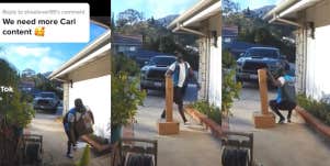 Screenshots from TikTok of Amazon driver dancing