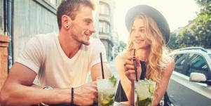 man and woman on a date