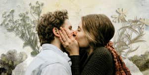 Couple kissing passionately 