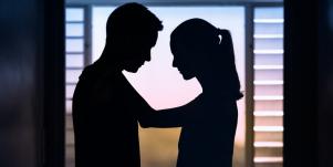 silhouette of man and woman