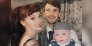 Courtney Tait, her boyfriend Scott and her baby Hudson