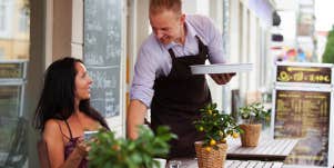 waiter flirting with diner