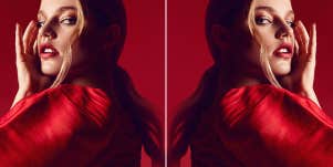 woman in red cloth