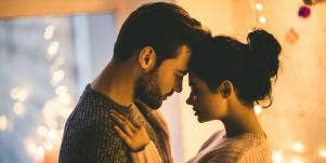 woman and man embracing