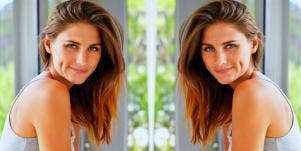 woman with dimples smiling