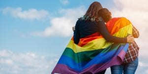 lgbt flag couple
