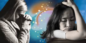depressed women praying