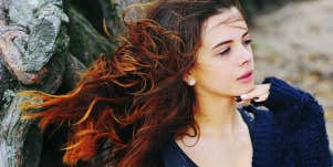 woman staring
