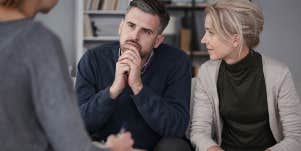 couple talking to counselor