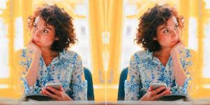 woman wondering why he texts but never calls