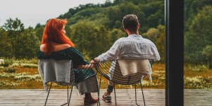 couple sitting together on porch