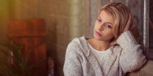 depressed looking woman