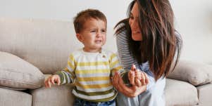 toddler boy and mom