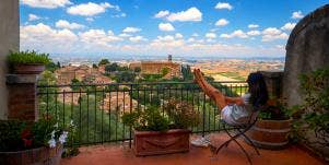 woman relaxing in italy