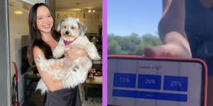 woman, dog, tip