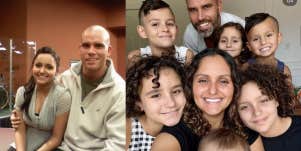 woman, husband, kids 