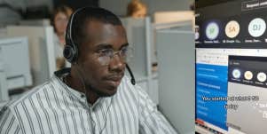 Man on work call