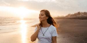 woman on beach