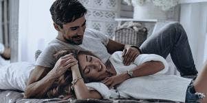 young couple in bed