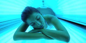 woman in tanning bed