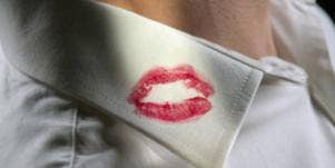 lipstick on lapel