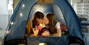 couple in tent.