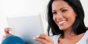 woman with tablet
