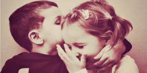 kids kissing