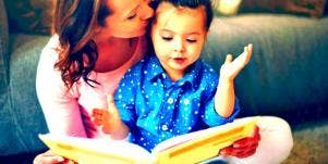 kid reading with mom