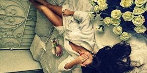 woman on bed