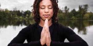 woman praying meditation