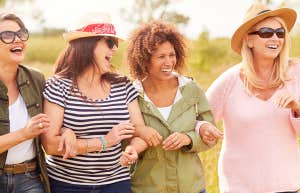 group of happy middle aged women 
