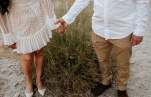 holding hands couple